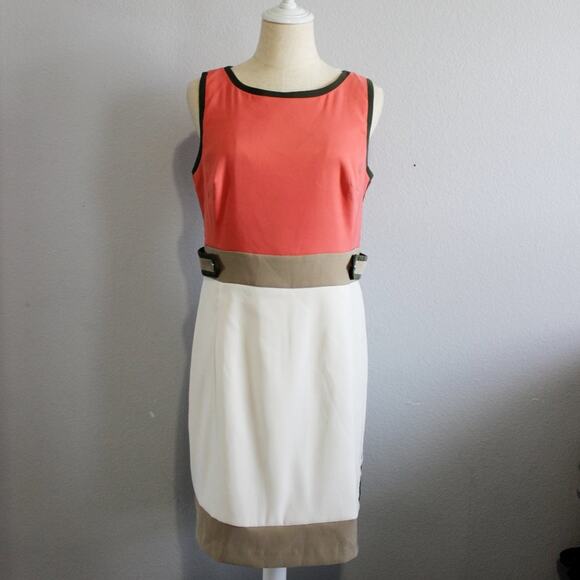 Dress Barn Classy Color Block Career Sheath Dress Size 12P - Picture 2 of 7